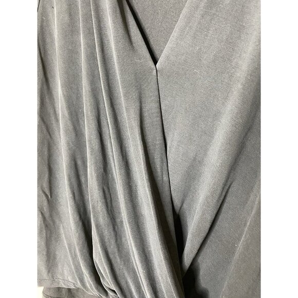 Sadie & Sage Black Drape Front Blouse Sz L Made in USA Top - Picture 5 of 6